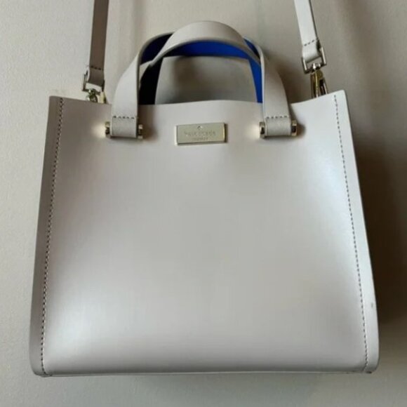 Kate Spade Arbour Hill Leather Cream Blue Bag - Picture 4 of 9